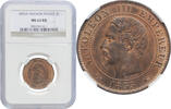 5 centimes France 5 centimes 1855 A, NGC MS64 RB, Napoleon III (1852 - 1870) Top Pop -