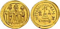 Byzantine Empire Heraclius, with Heraclius Constantine and Heraclonas solidus 637–638 AD. Vorzüglich