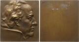 Personenmedaillen - Schriftsteller und Dichter Einseitige Bronzeplakette o.J. (1911) v. Hofner, auf Johann Wolfgang von Goethe, 1749 - 1832 SPL