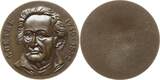 Frankfurt, Stadt Einseitige Bronzemedaille o.J. ohne Signatur, auf Johann Wolfgang von Goethe, 1749 - 1832, Brb. halblinks SUP, min. Kr.