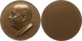 Österreich, 2. Republik, Stadt Wien Große einseitige Bronzemedaille 1951 v. Hartig a.d. 70. Geb. des Pädagogen u. Philologen Richard Meister, 1881 - 1964 SPL, mattiert