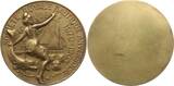 Belgien, Königreich, Antwerpen Einseitige vergoldete Bronzemedaille 1903 Leopold II., 1865 - 1909, v. Carl Nys, 25 Jahre Société Royale Nautique Selten, SUP, mattiert