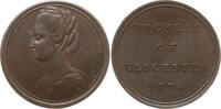 Großbritannien Kleine Bronzemedaille George III., 1760-1820, v. J. Kirk, Sentimental Magazine, Duchess of Gloucester -