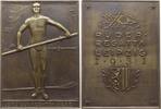 Deutschland, Weimarer Republik, Stadt Leipzig Große Bronzeplakette v. Eyermann, Leipziger Regatta Verein, Ruder Regatta Leipzig -
