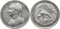 Großbritannien Zinnmedaille George IV., 1820-1830, Tod von Königin Caroline, Blitze über stürmischer See -