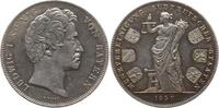 Bayern, Königreich Geschichtsdoppeltaler Ludwig I., 1825 - 1848, Randschrift: DREY - EINHALB GULDEN ** VII E F M ** -