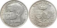 Belgien, Königreich 50 Frank (Francs) Badouin I., 1951 - 1993, Hochzeit -