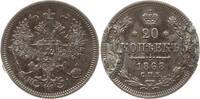 Russland 20 Kopeken Alexander II., 1855 - 1881, St. Petersburg -