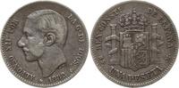 Spanien, Königreich 1 Peseta Alfonso XII., 1874 - 1885, Madrid -