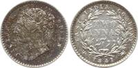 Indien, East India Company 2 Annas Victoria, 1837 - 1901, Calcutta, Type II, W.W. erhaben am Halsabschnitt -