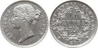 Indien, East India Company 1/4 Rupie Victoria, 1837 - 1901, Type II, W. W. erhaben am Halsabschnitt -