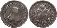 Russland 1/4 Rubel (25 Kopeken, Polupoltinnik) Elisabeth I., 1741 - 1761, Moskau, Roter Münzhof -