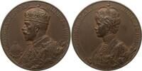 Großbritannien Bronzemedaille George V., 1910 - 1936, v. B. Mackennal, Coronation Medal, George and Queen Mary -
