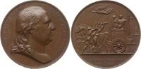 Frankreich, Königreich Bronzemedaille Louis XVIII., 1814 - 1824, v. Andrieu und Brenet, auf seinen Einzug in Paris -