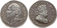 Frankreich, Königreich Silber - Miniaturmedaille Louis XVIII., 1814-1824, v. Dubois/Puymaurin, Regierungsantritt, Brb. Henri IV. -