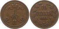 Finnland 10 Penniä Alexander II., 1855 - 1881 -