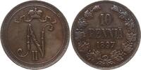 Finnland 10 Penniä Nikolaus II., 1894 - 1917 -