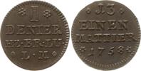 Braunschweig-Wolfenbüttel Cu Denier Karl I., 1735 - 1780, Hannover -