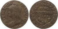 Frankreich, 1. Republik, Directoire/Consulat 5 Centimes Straßburg -