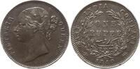 Indien, East India Company 1 Rupie Victoria, 1837 - 1901, W.W. am Halsabschnitt -
