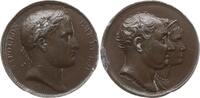 Frankreich, Kaiserreich Bronzierte Zinngussmedaille Napoleon I., 1804-1815, v. Andrieu, a.d. Besuch des bayrischen Königspaares -