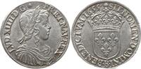 Frankreich, Königreich 1/2 Ecu à la mèche longue Louis XIV., 1643 - 1715, Rouen -