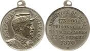 Frankreich, Kaiserreich, Stadt Metz Kleine tragbare versilberte Messingmedaille Napoleon III., 1852 - 1870, Maréchal Bazaine / Reddition de Metz, 26 Octobre -