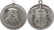 Kaiserreich Deutschland Tragbare versilberte Zinkmedaille von Lauer, auf den 400. Geburtstag von Mertin Luther -