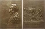 Frankreich, 3. Republik, Stadt Lyon Große Bronzeplakette v. Aube, auf Professor J. Renaut, Collège de France, Faculté de Médecine -
