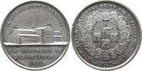 Schlesien, Stadt Breslau Zinnmedaille a.d. Erste Schlesische Industrieausstellung, Gebäudeansicht / Silesia mit Waage -