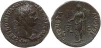 Römische Kaiserzeit, Rom As Domitian, 81 - 96, Belorb. Kopf m. Aegis n.r. / Moneta hält Füllhorn und Waage -