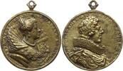 Frankreich, Königreich Tragbare vergoldtete Bronzegussmedaille Louis XIII., 1610-1643, v. Guillaume Dupré auf seine Gemahlin Anna v. Österreich -