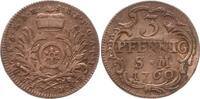Mainz, Erzbistum 3 Pfennig Johann Friedrich Karl Graf von Ostein, 1743 - 1763, Erfurt -
