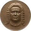 Österreich, 1. Republik Einseitige Bronzemedaille von Arnold Hartig auf Johann Sebastian Bach, 1685 - 1750 -