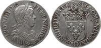Frankreich, Königreich 1/2 Ecu à la mèche longue Louis XIV., 1643 - 1715, La Rochelle -