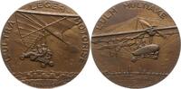 Frankreich, 5. Republik Große Bronzegussmedaille v. Gibert, Luftfahrt, L'Ulm Multitaxe / L'Ultra Leger Motorise, Le Pendulaire -