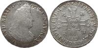 Frankreich, Königreich 1/2 Ecu aux 8 L Louis XIV., 1643 - 1715, Reims, Überprägung auf 1/2 Ecu aux insignes 1702 -