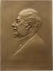 Österreich, Kaiserreich, Stadt Wien Große einseitige Bronzeplakette v. St. Schwartz, a.d. 60. Geburtstag des Malers Gustav August Hessl, 1849 - 1926 -