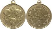Frankreich, Kaiserreich, Stadt Paris Tragbare Messingmedaille Napoleon III., 1852-1870, Exposition Universelle, a.d. Besuch des Kaisers -