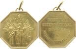 Frankreich, 5. Republik, Antibes Tragbare oktogonale vergoldete Bronzemedaille Sign. A B, Münze Paris, auf das Jazzfestival von Antibes, Jazz à Juan -