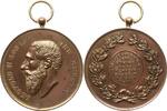 Belgien, Königreich, Limburg, Stadt Hasselt Tragbare Bronzemedaille Leopold II., 1865 - 1909, a.d. Besuch des Königspaares in Hasselt am 15. Juli -