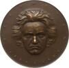 Österreich, 1. Republik Große einseitige Bronzemedaille von Arnold Hartig, a.d. 100. Todestag von Ludwig van Beethoven, 1770 - 1827 -
