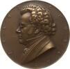 Österreich, 1. Republik Große einseitige Bronzemedaille von Arnold Hartig, a.d. 100. Todestag von Franz Schubert, 1797 - 1828 -