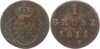 Sachsen, Königreich, Polen, Herzogtum Warschau 1 Grosz (Cu Groschen) Friedrich August I., als Herzog von Warschau, 1807 - 1815 -