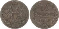 Kongresspolen 10 Groszy (Groschen) Nikolaus I., 1825 - 1855, Warschau -