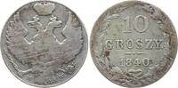 Kongresspolen 10 Groszy Nikolaus I., 1825 - 1855, Warschau -