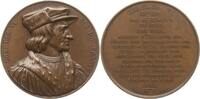 Frankreich, Königreich Bronzemedaille v. Caqué, Suite Les Rois de France, auf König Charles VI., le Fou, 1380 - 1422 -