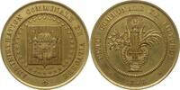 Belgien, Königreich, Brabant, Stadt Vilvorde Vergoldete Bronzemedaille Leopold I., 1831 - 1865, v. Hart, Fête Communale, Harfe, Stadtwappen -