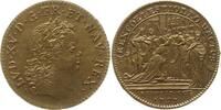 Frankreich, Königreich, Stadt Reims Messing - Jeton Louis XV., 1715 - 1774, auf seine Salbung in Reims -