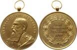 Belgien, Königreich, Hennegau, Courcelles Tragbare vergoldete Bronzemedaille Leopold II., 1865 - 1909, Fêtes Communales Trazegnies 1909 -